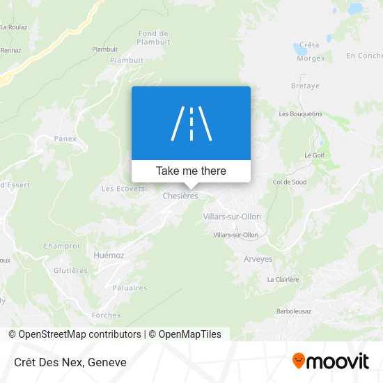 Crêt Des Nex map