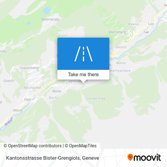 Kantonsstrasse Bister-Grengiols map