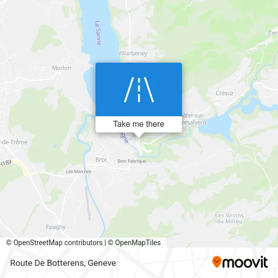 Route De Botterens map