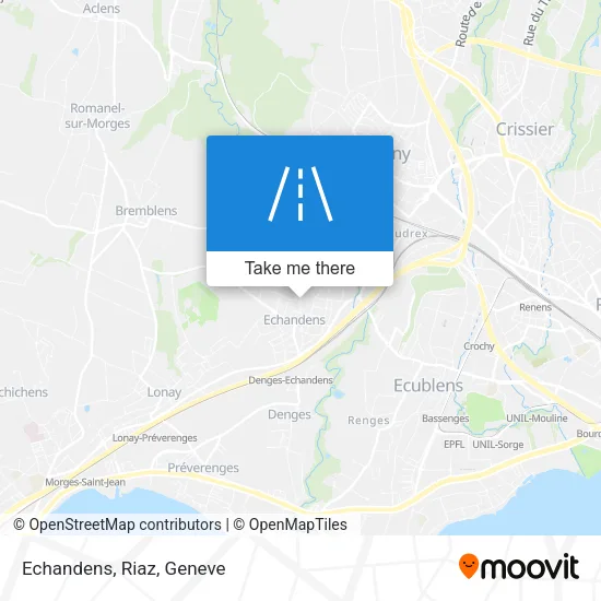 Echandens, Riaz map