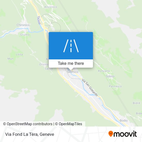 Via Fond La Tèra map