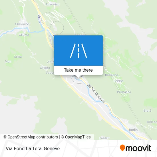 Via Fond La Tèra map