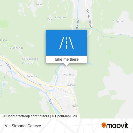 Via Simano map