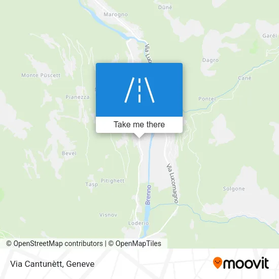 Via Cantunètt map