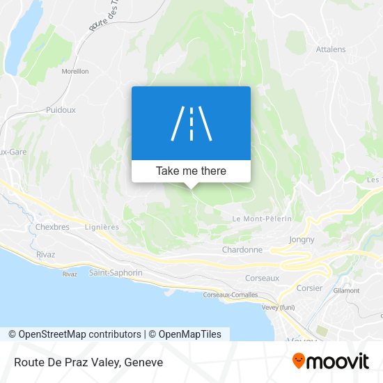 Route De Praz Valey map