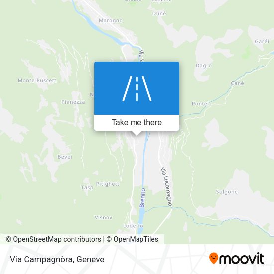 Via Campagnòra map
