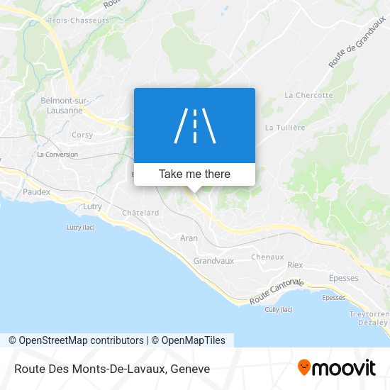 Route Des Monts-De-Lavaux map