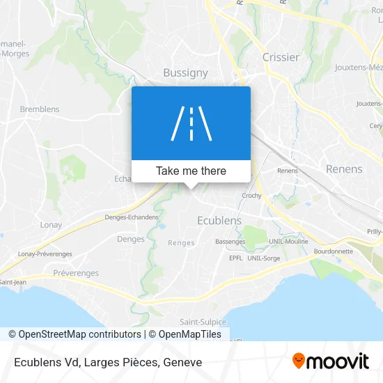 Ecublens Vd, Larges Pièces map