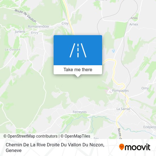 Chemin De La Rive Droite Du Vallon Du Nozon map