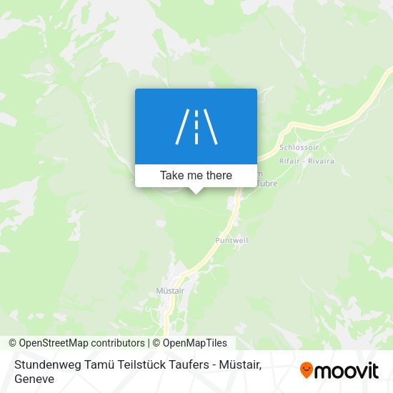 Stundenweg Tamü Teilstück Taufers - Müstair map