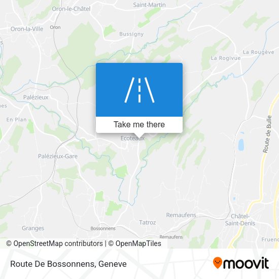 Route De Bossonnens map