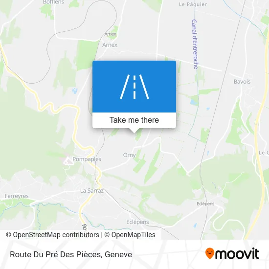 Route Du Pré Des Pièces map