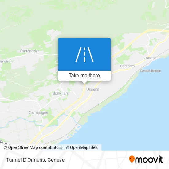 Tunnel D'Onnens map