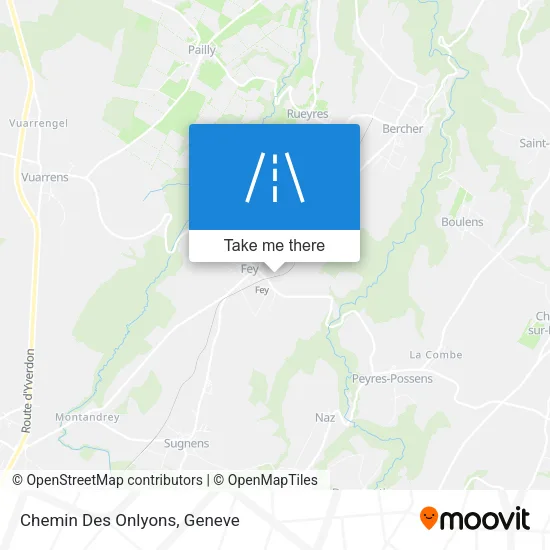 Chemin Des Onlyons map