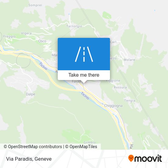 Via Paradis map