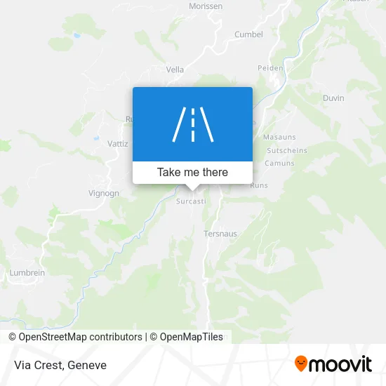 Via Crest map
