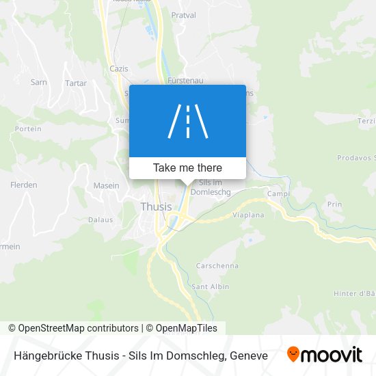 Hängebrücke Thusis - Sils Im Domschleg map