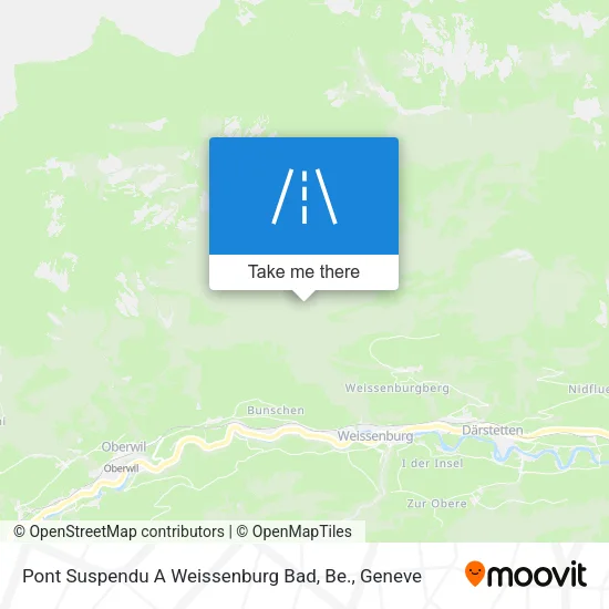 Pont Suspendu A Weissenburg Bad, Be. map