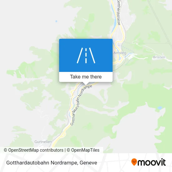 Gotthardautobahn Nordrampe map