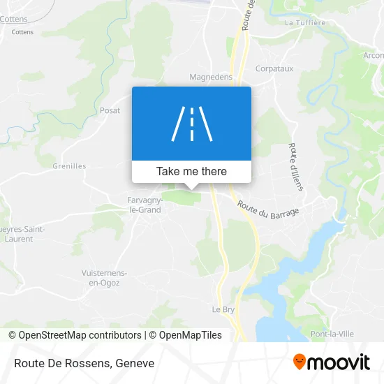 Route De Rossens map