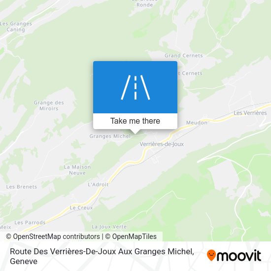 Route Des Verrières-De-Joux Aux Granges Michel map