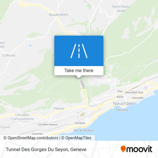 Tunnel Des Gorges Du Seyon map
