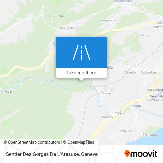 Sentier Des Gorges De L'Aresuse map