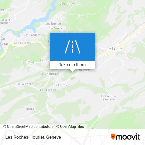 Les Roches-Houriet map