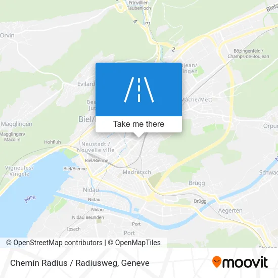 Chemin Radius / Radiusweg plan