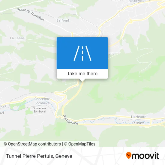 Tunnel Pierre Pertuis map
