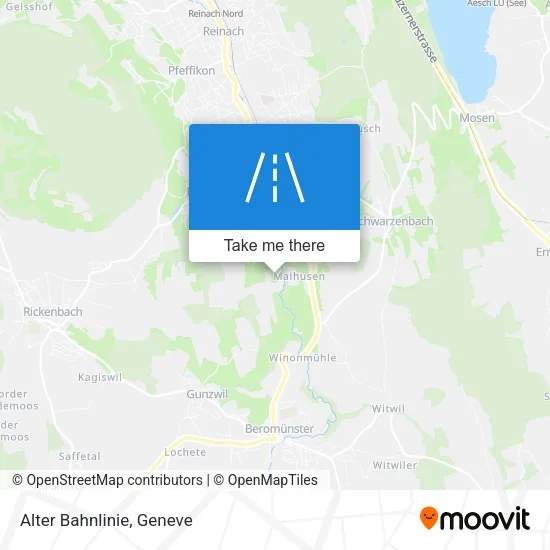 Alter Bahnlinie map
