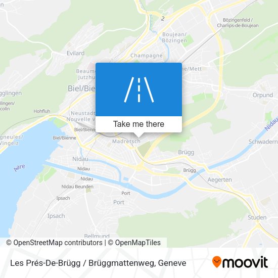 Les Prés-De-Brügg / Brüggmattenweg map
