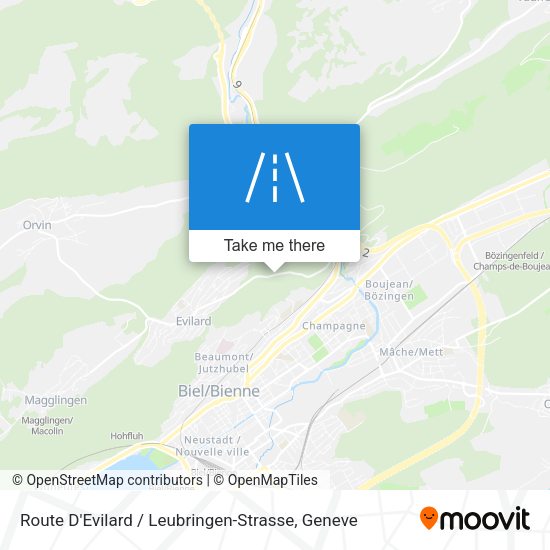 Route D'Evilard / Leubringen-Strasse map