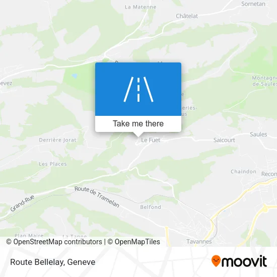 Route Bellelay map