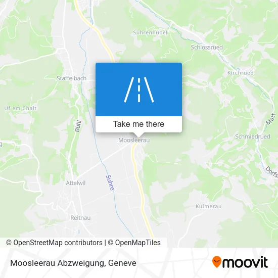 Moosleerau Abzweigung map