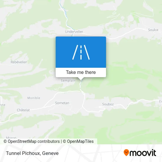 Tunnel Pichoux map