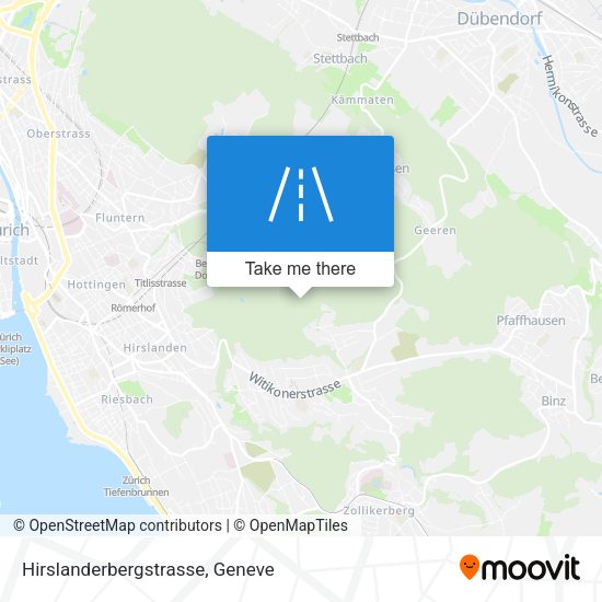 Hirslanderbergstrasse map