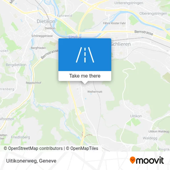 Uitikonerweg map