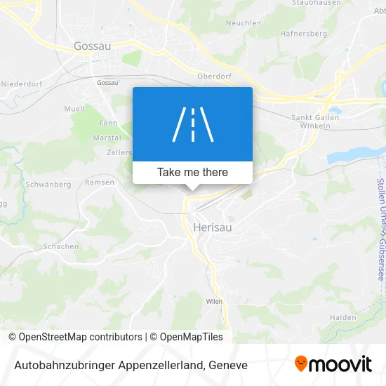 Autobahnzubringer Appenzellerland map
