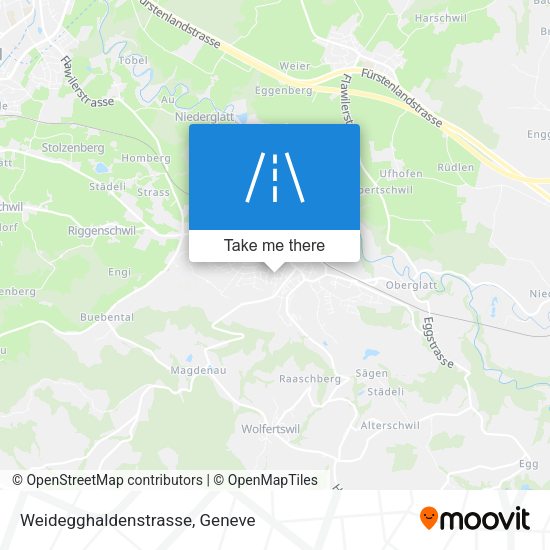 Weidegghaldenstrasse map