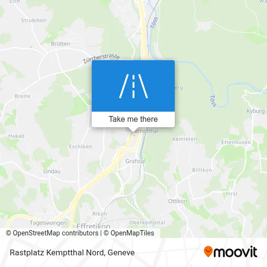 Rastplatz Kemptthal Nord map