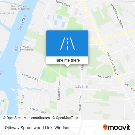 Ojibway-Sprucewood Link map