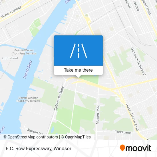 E.C. Row Expressway map