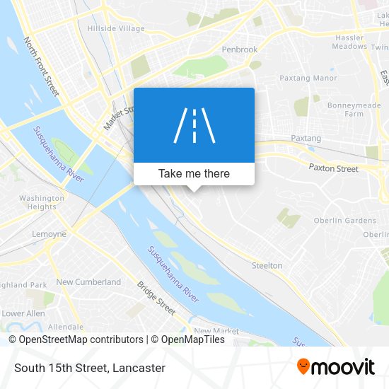 South 15th Street map