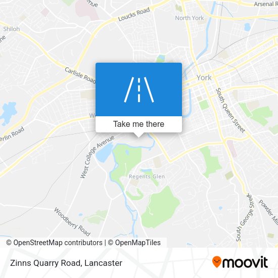Zinns Quarry Road map