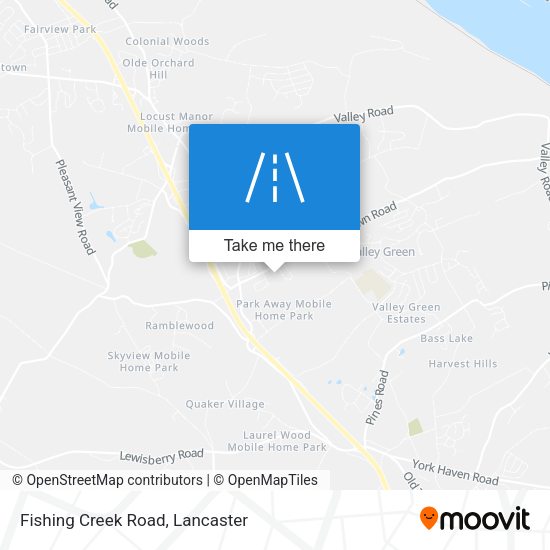 Fishing Creek Road map