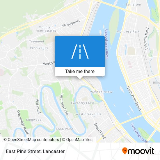 East Pine Street map