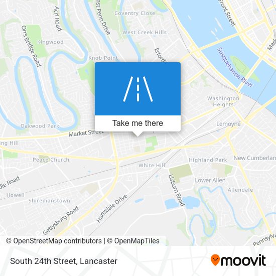 South 24th Street map