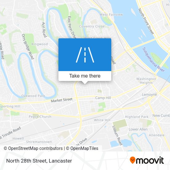 North 28th Street map