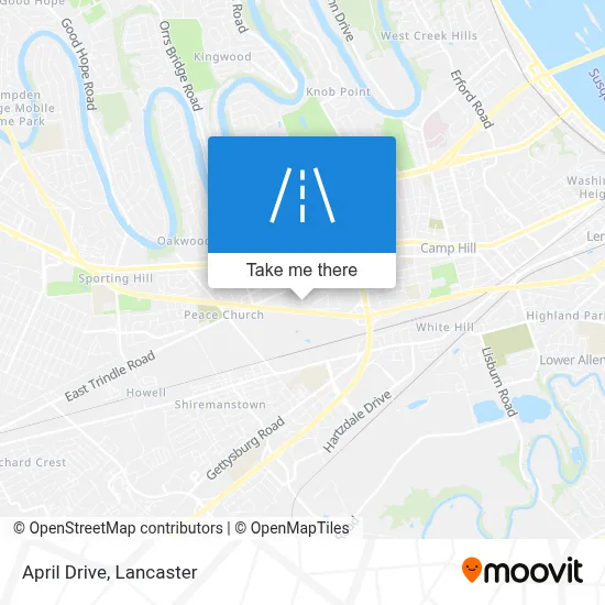 April Drive map